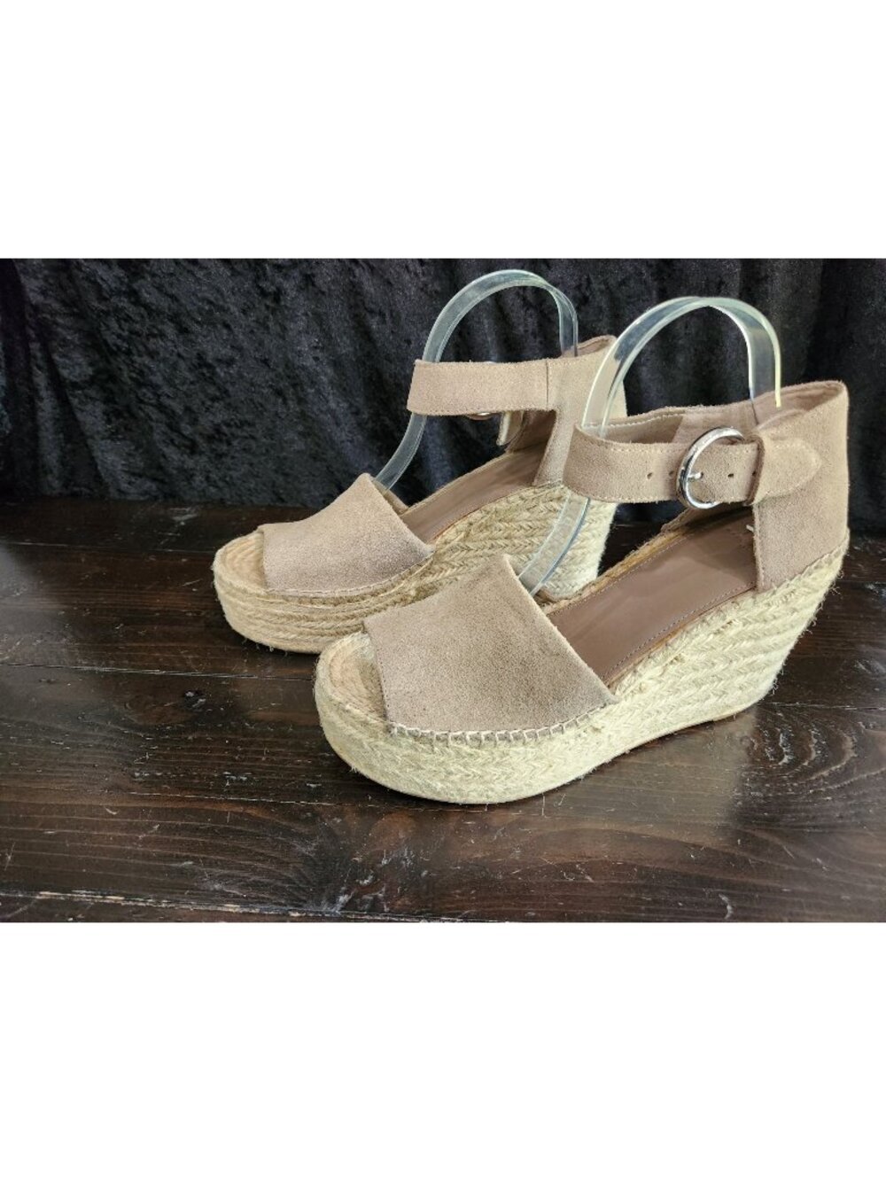 Marc Fisher Alida Tan Leather Espadrille Wedge Sandals/Sz. 11M